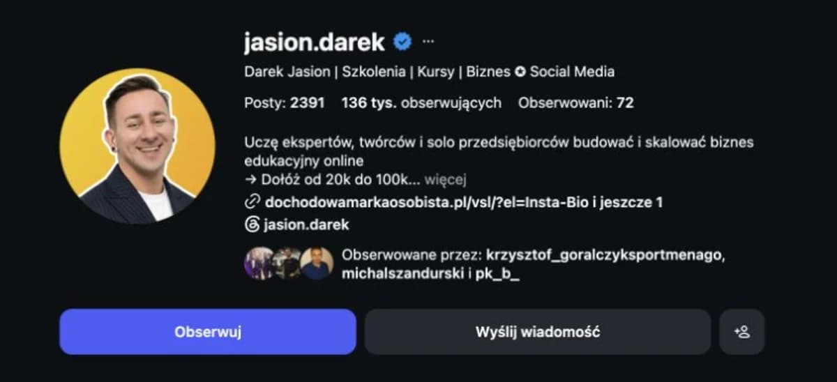 Verified creator and educator followed by more than 136,000 people on Instagram.
